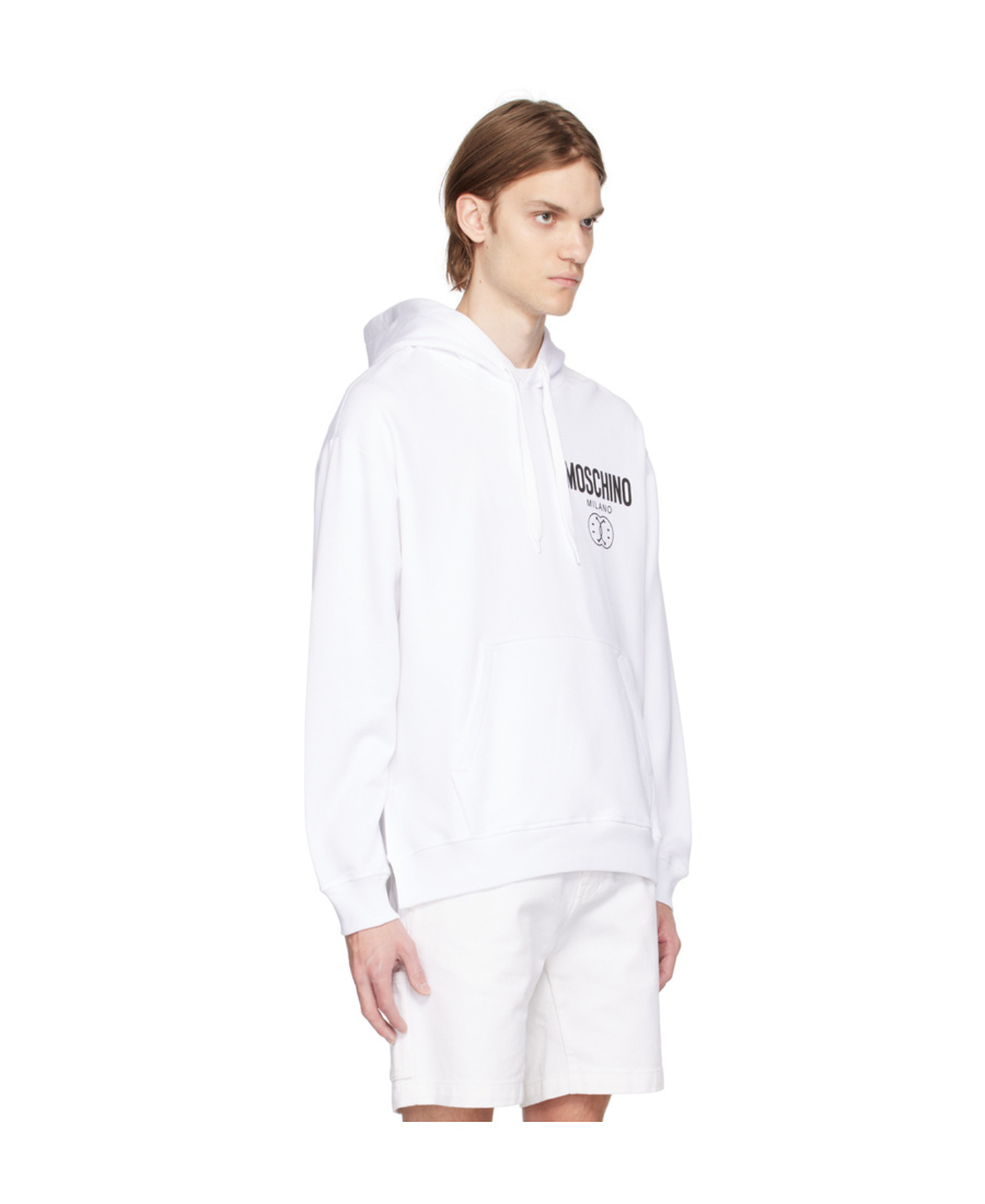 Moschino Man Sweatshirt White Size 44 Cotton In White