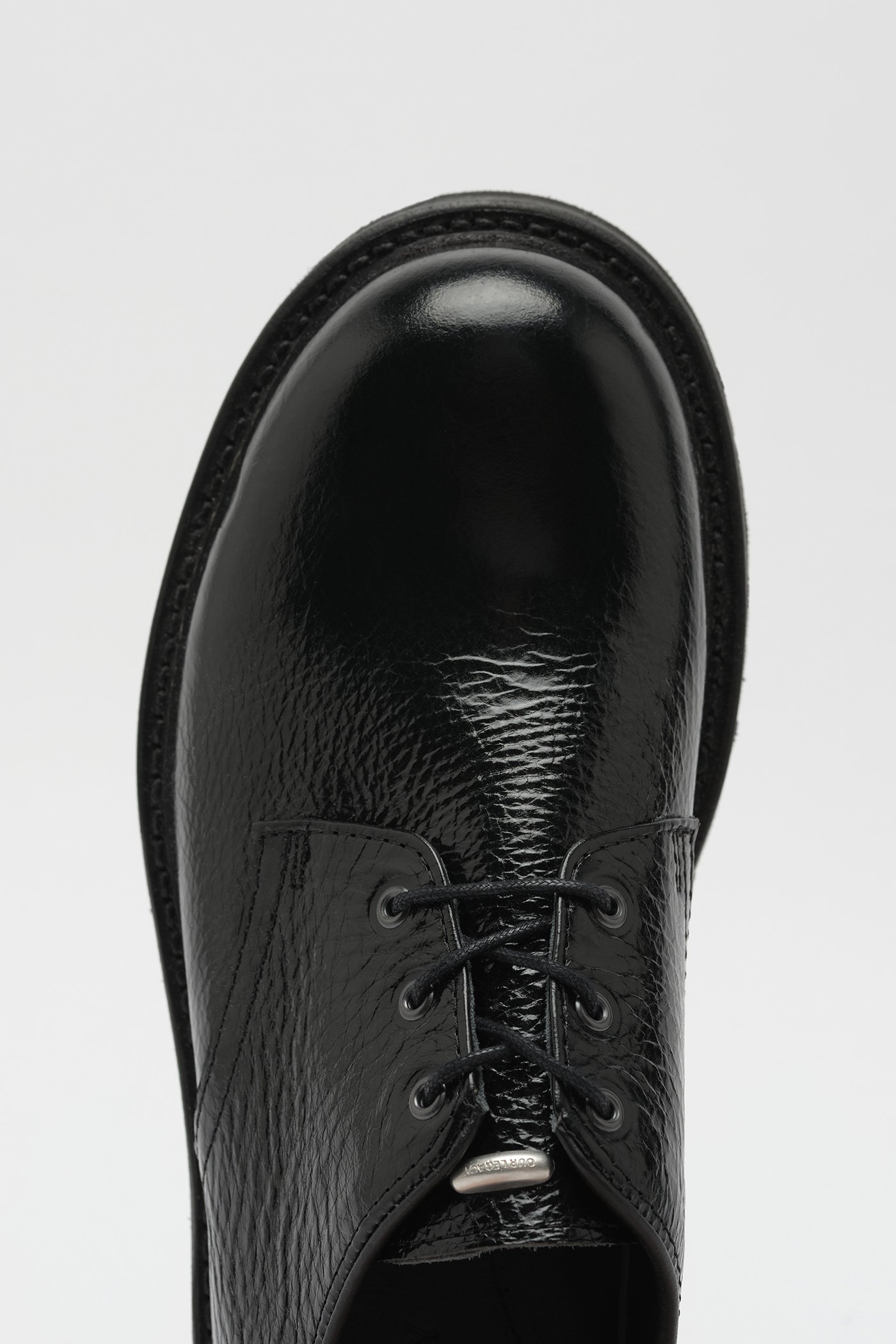Our Legacy Grained-leather Derby Shoes In Black