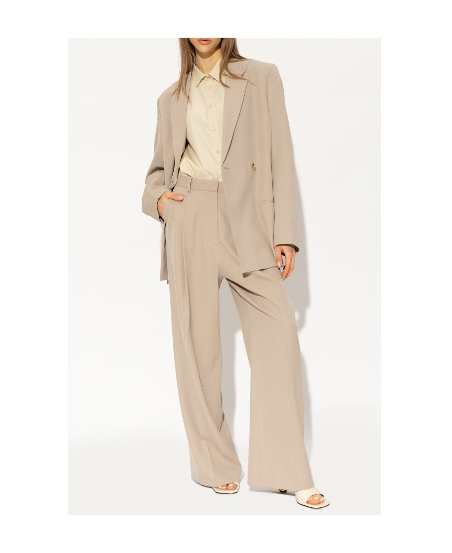 Jw Anderson Leather Chain-heel Slide Sandals In Nude