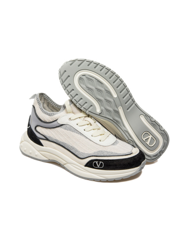 Shop Valentino Ready Go Knitted Trainers In White