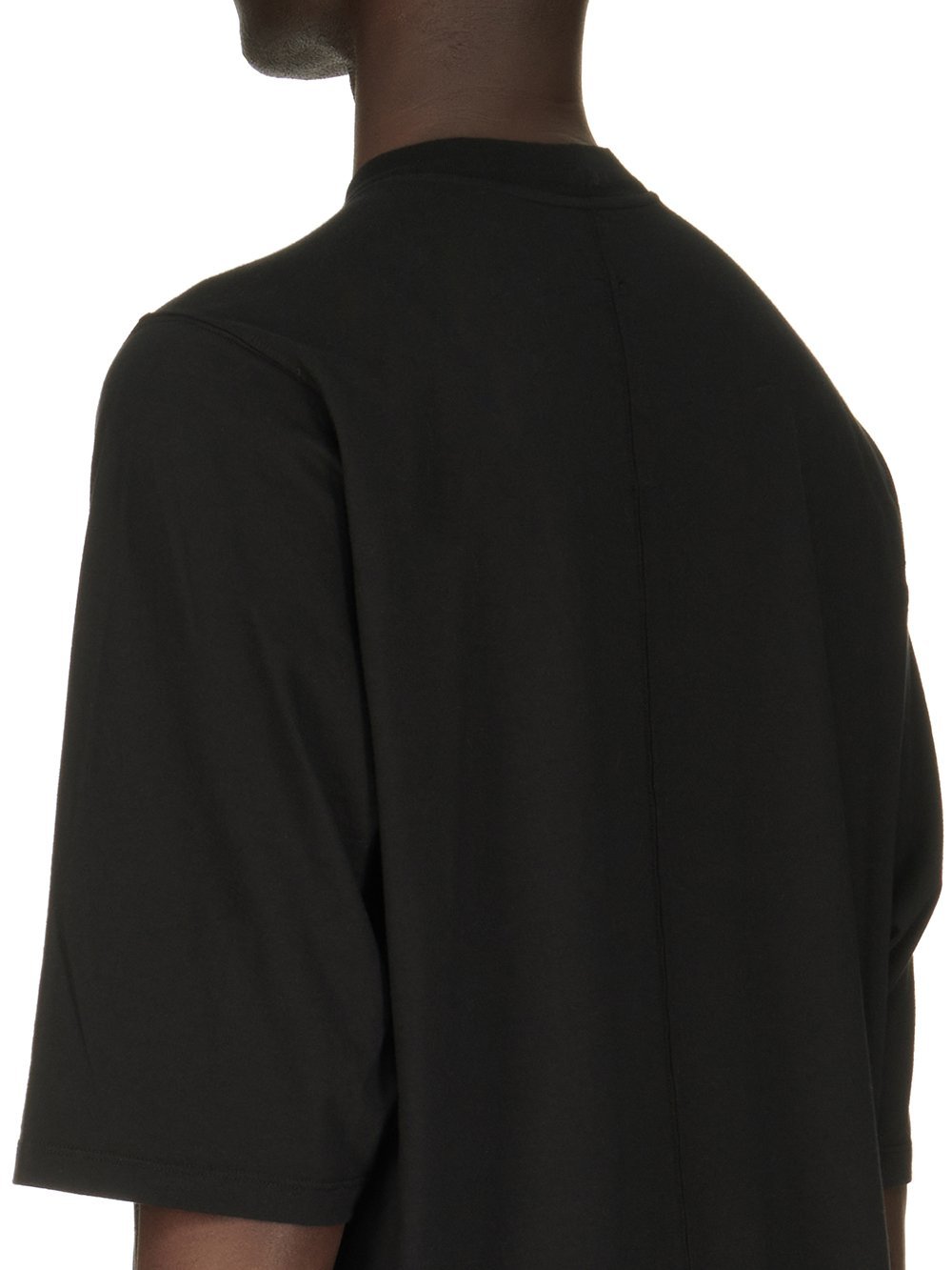 Rick Owens Drkshdw Open-necked Black Shirt In Black