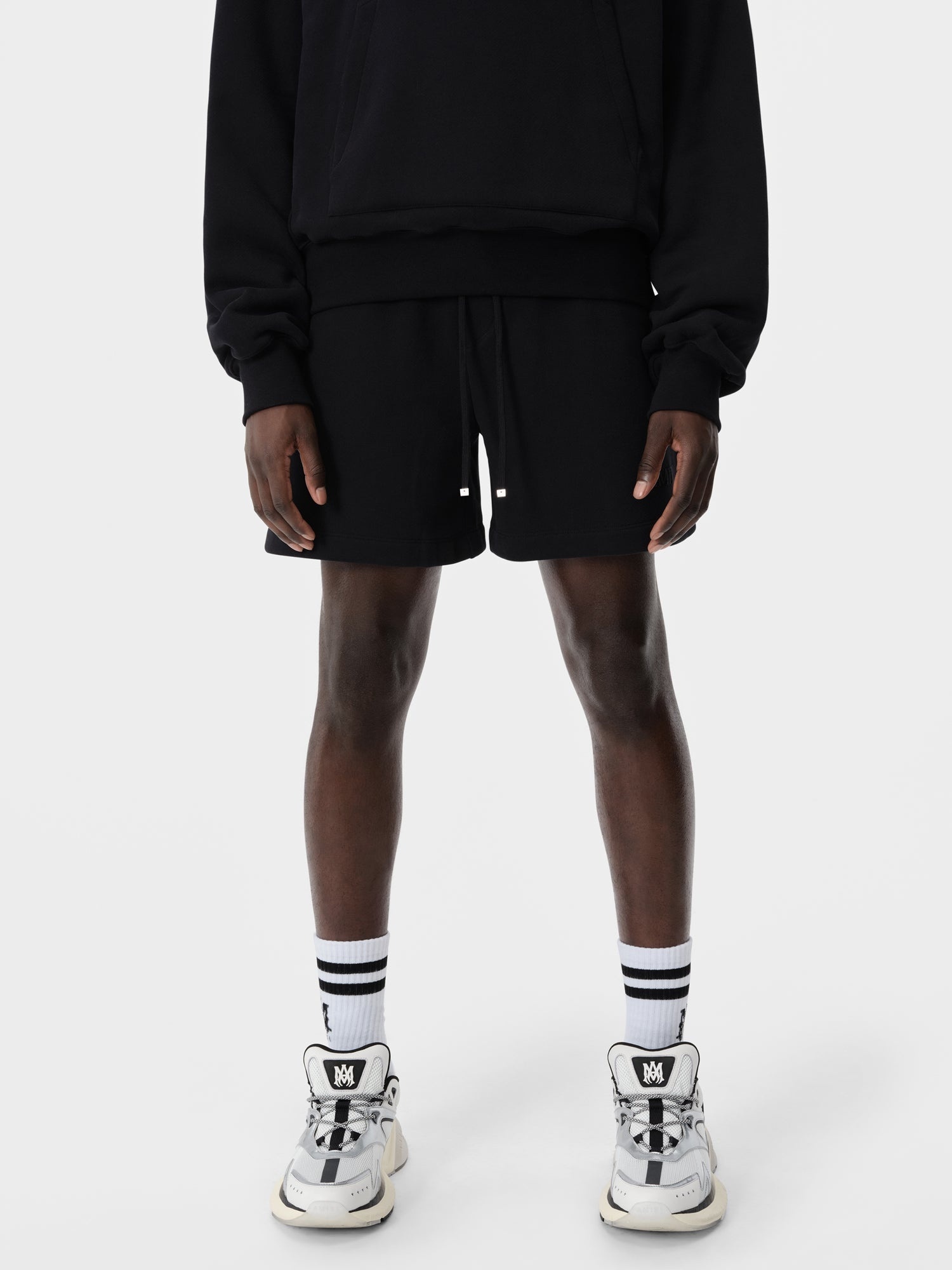 Amiri Logo-embroidered Drawstring Shorts In Black