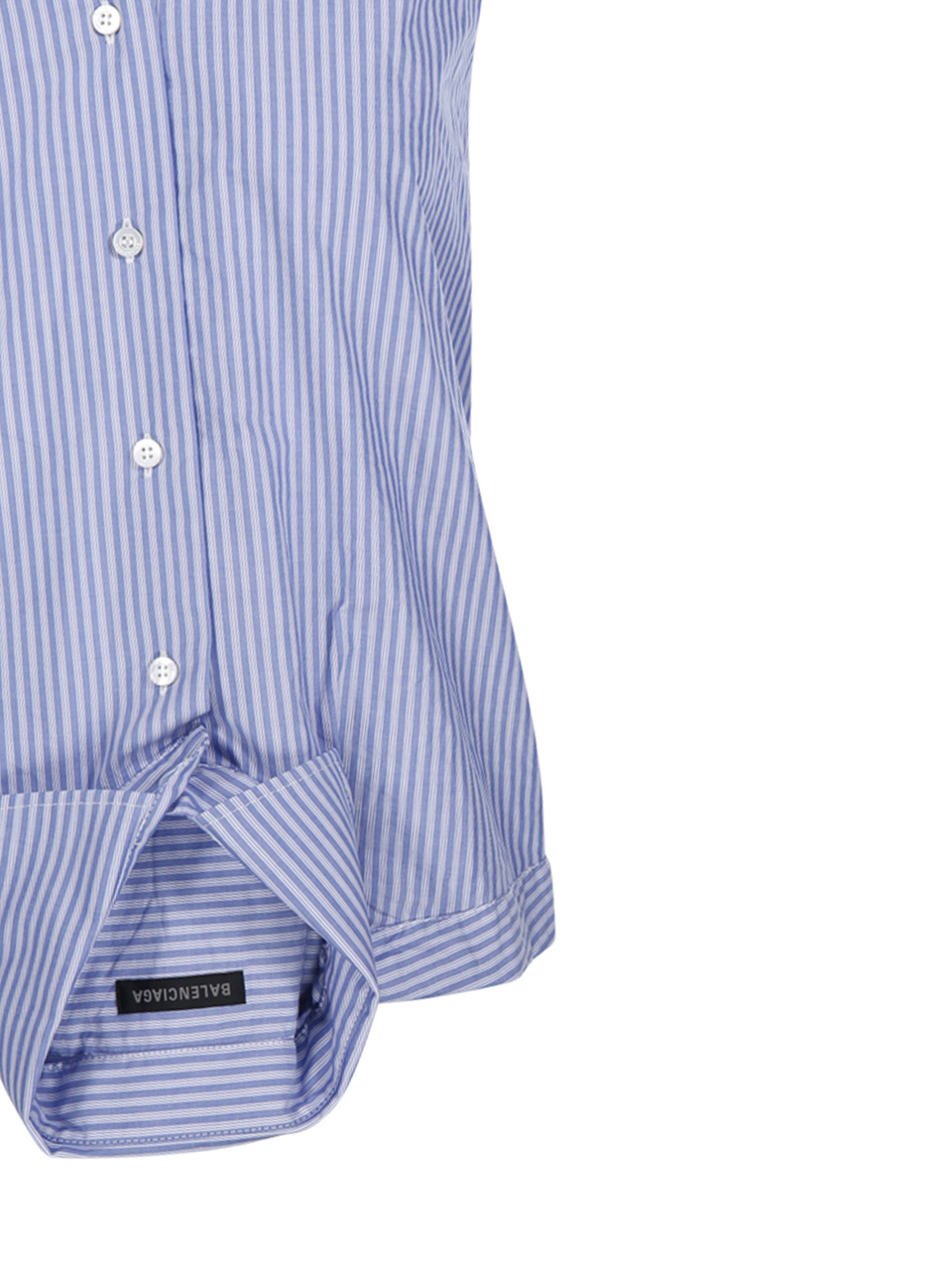 Balenciaga Striped Deconstructed Cotton Top In Blue
