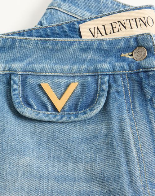 Valentino Denim Shorts In Blue