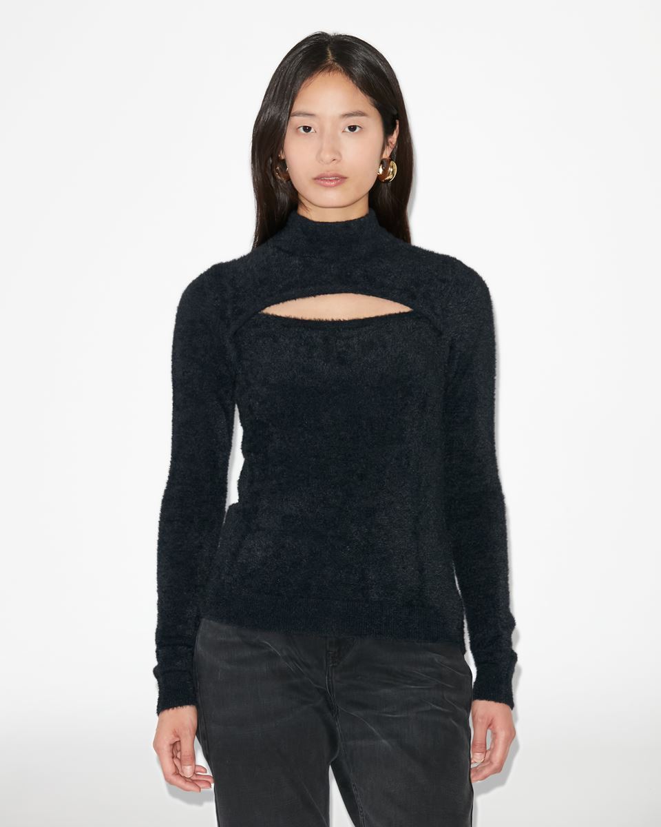 Isabel Marant Étoile Mayers Faux-fur Cut-out Jumper In Black