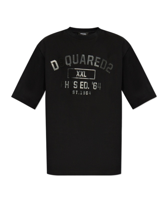 Dsquared2 Physical Education Crew Neck Graphic T-shirt In Black