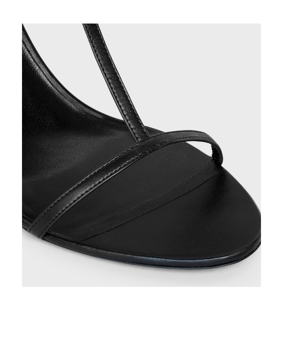 Celine T-bar Triomphe High-heeled Sandals In Black