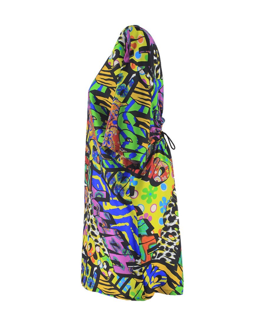Moschino Printed Loose Dress In Multicolor