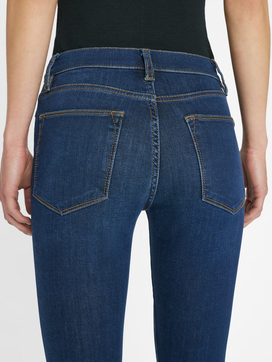 Frame Le High Slit Hem Ankle Skinny Jeans In Blue