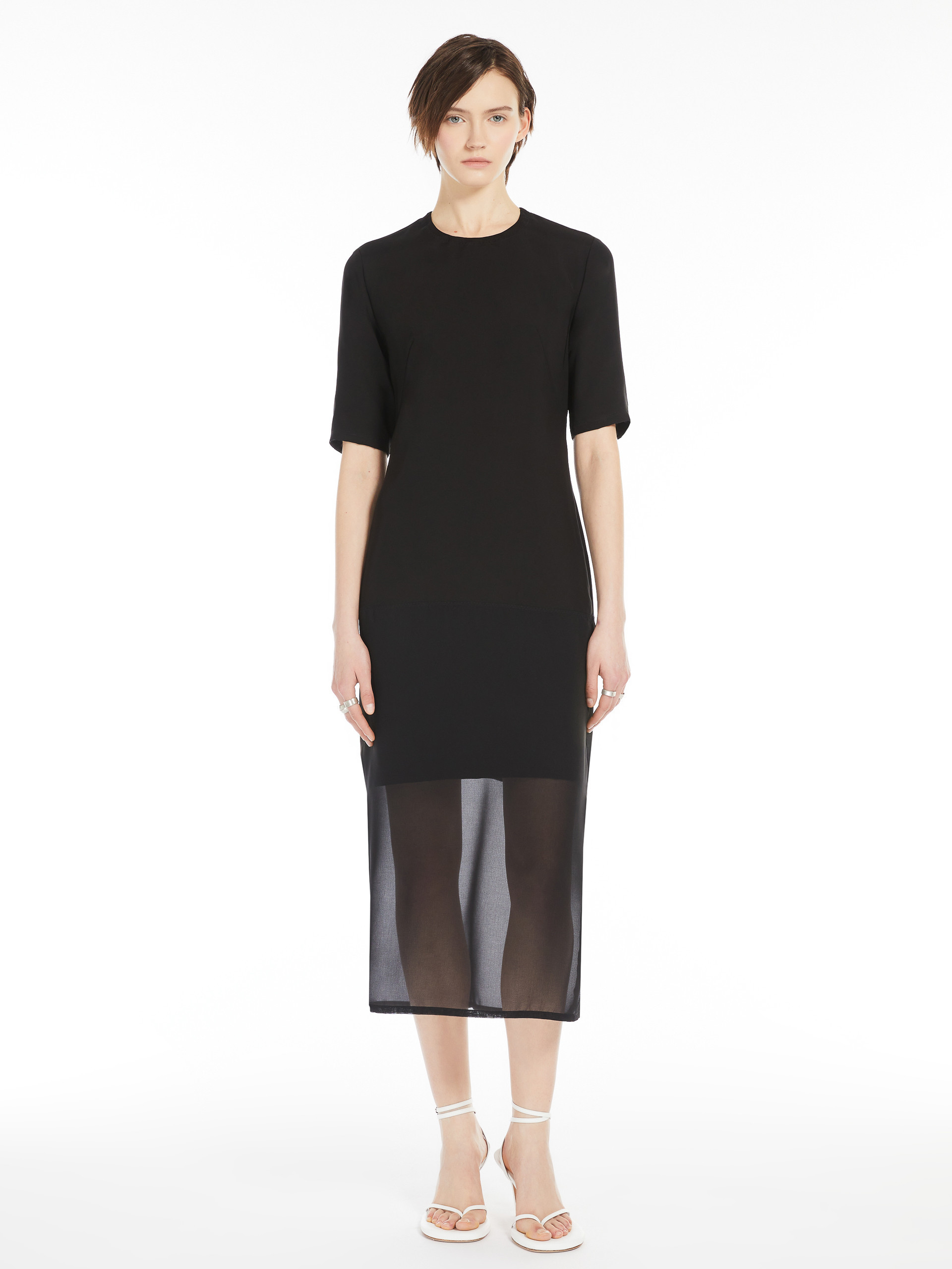 Sportmax Short Sleeve Dress In Black