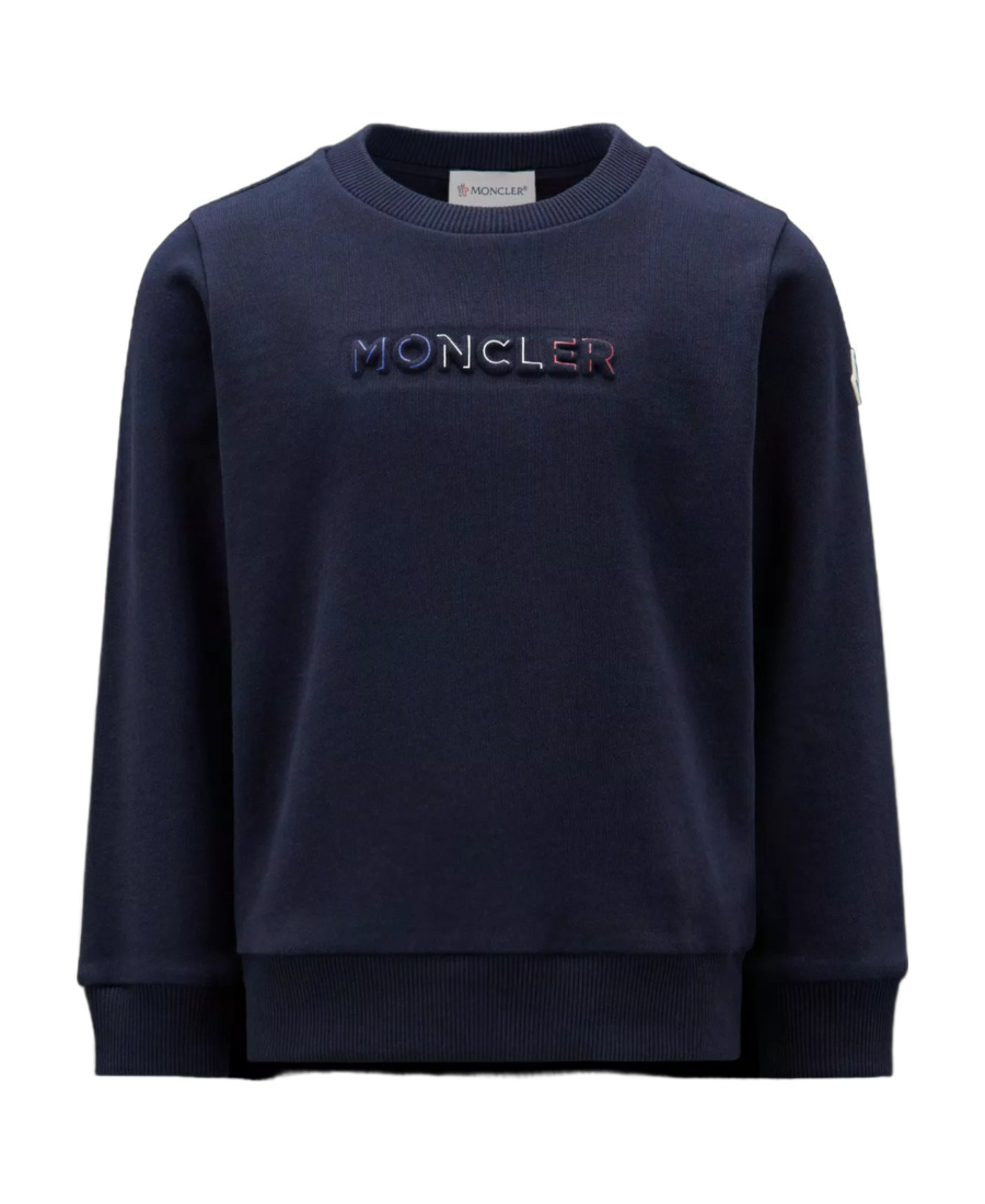 Moncler Logo-print Cotton Sweatshirt In Blue
