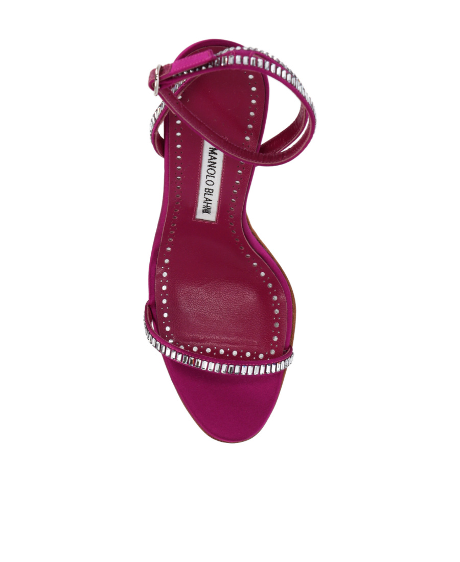 Manolo Blahnik Logo High-heeled Sandals In Red