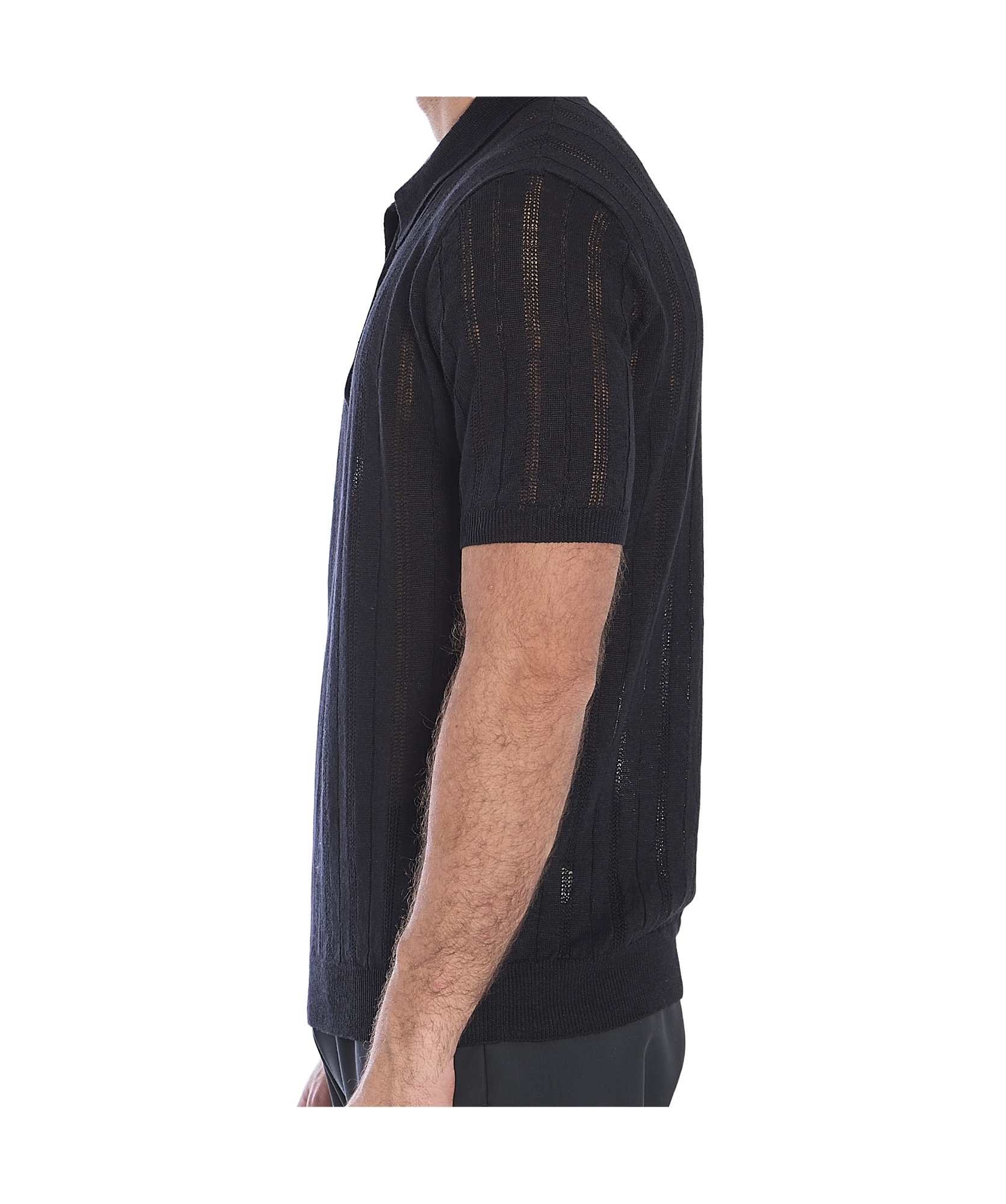 Roberto Collina Polo Shirt Men Color Black In Black