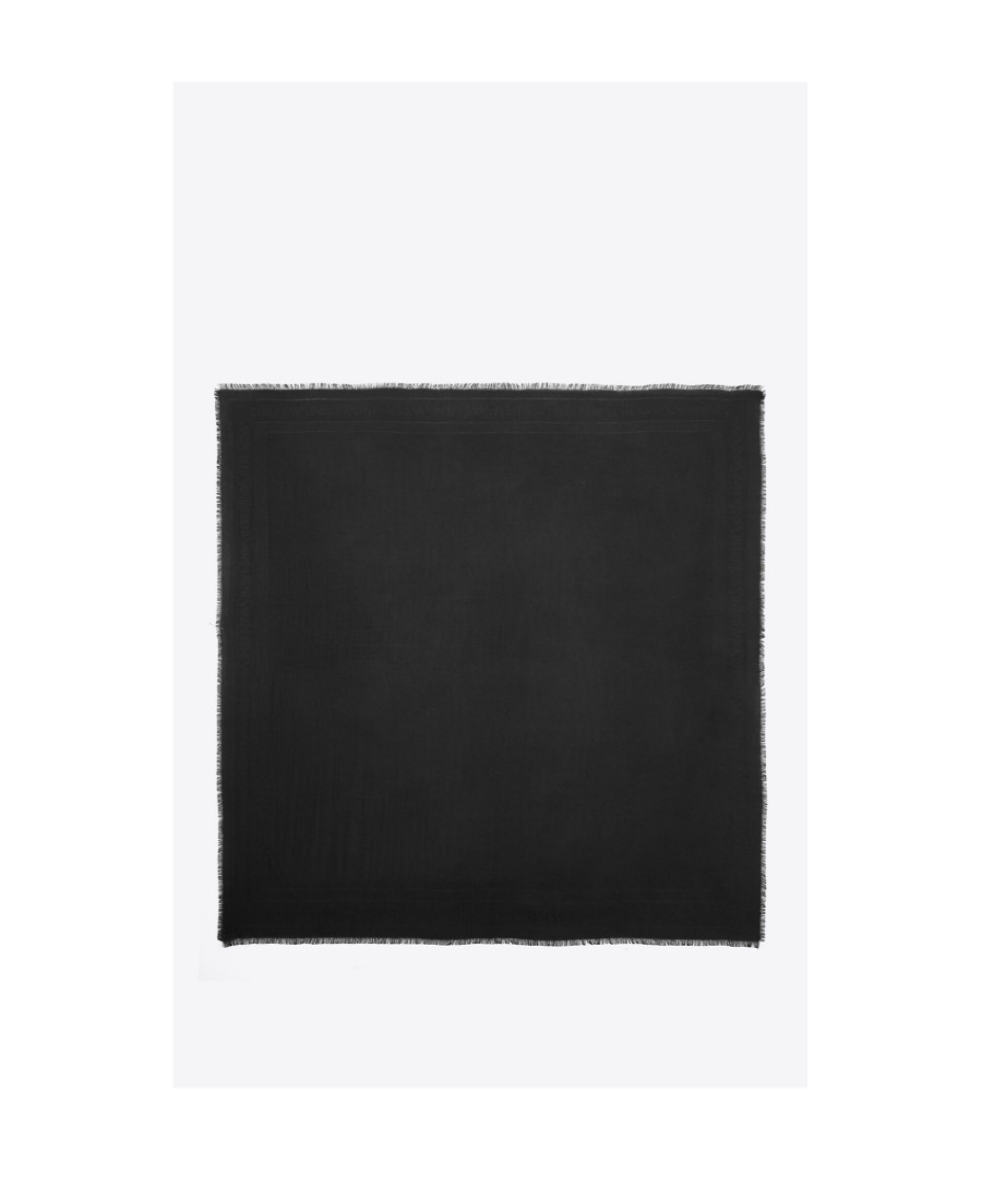 SAINT LAURENT SAINT LAURENT LARGE SQUARE SCARF IN WOOL AND SILK JACQUARD