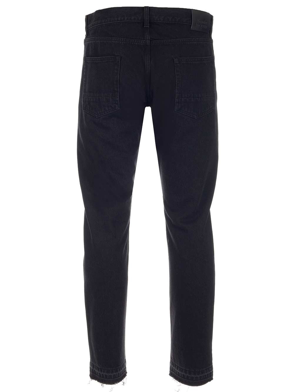 Alexander Mcqueen Ripped-detail Slim-fit Jeans In Black