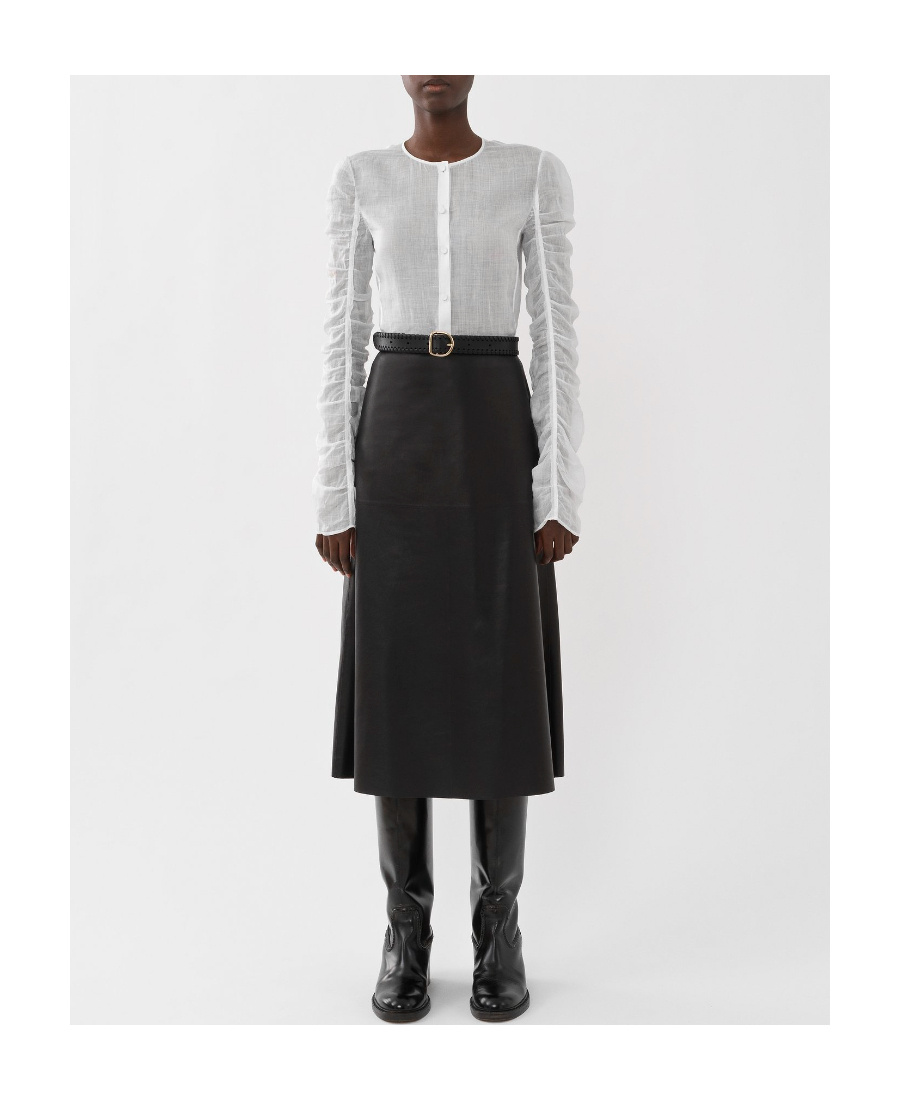Chloé Collarless Shirt In White