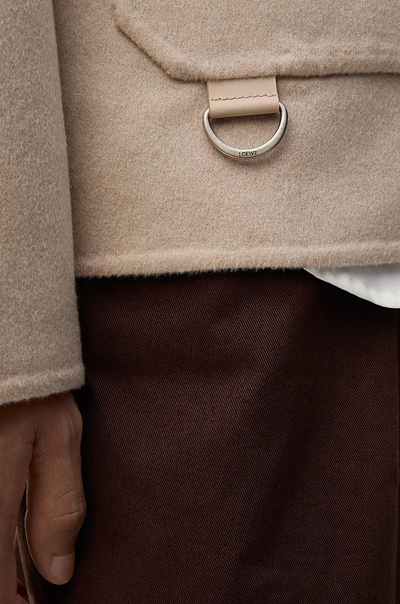 Loewe Wool-cashmere Shirt Jacket In Nude