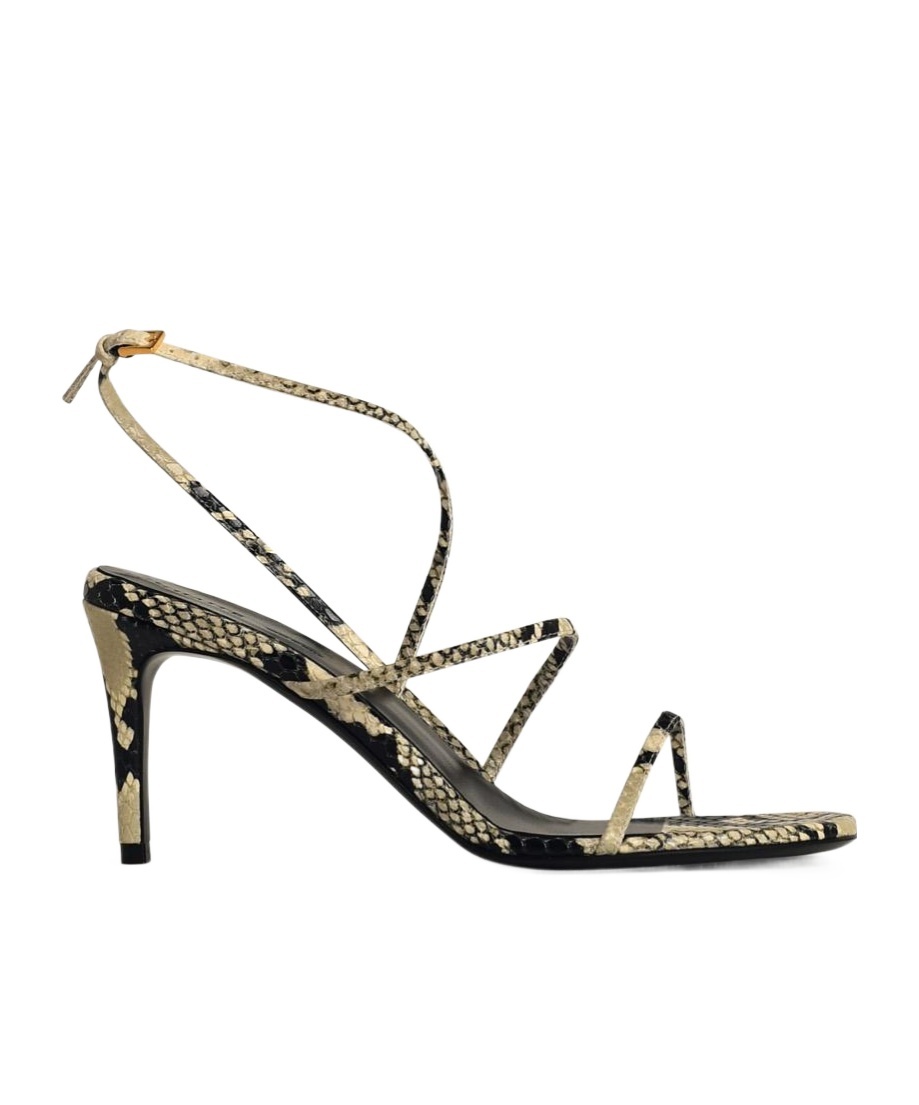 Khaite Loop Snake-effect Leather Sandals In Animal Print