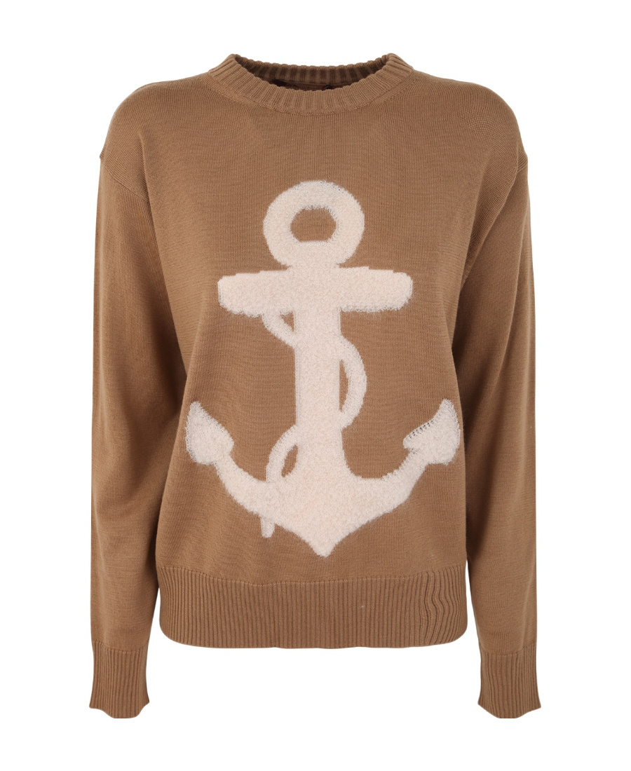 Max Mara Studio Sweater Woman Camel In Brown