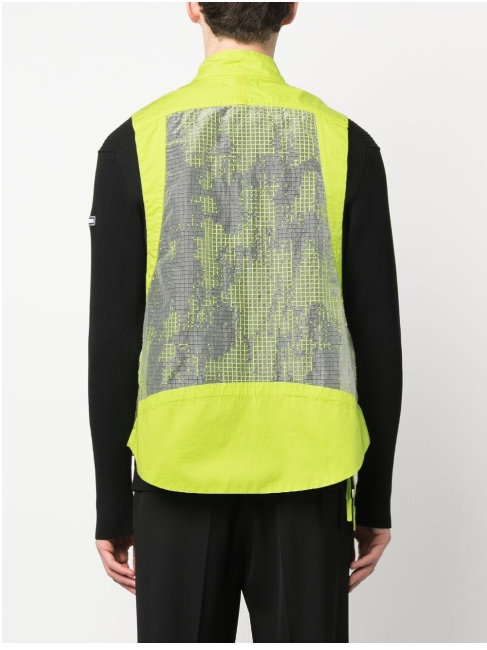 Stone Island Mesh-panel Vest In Yellow