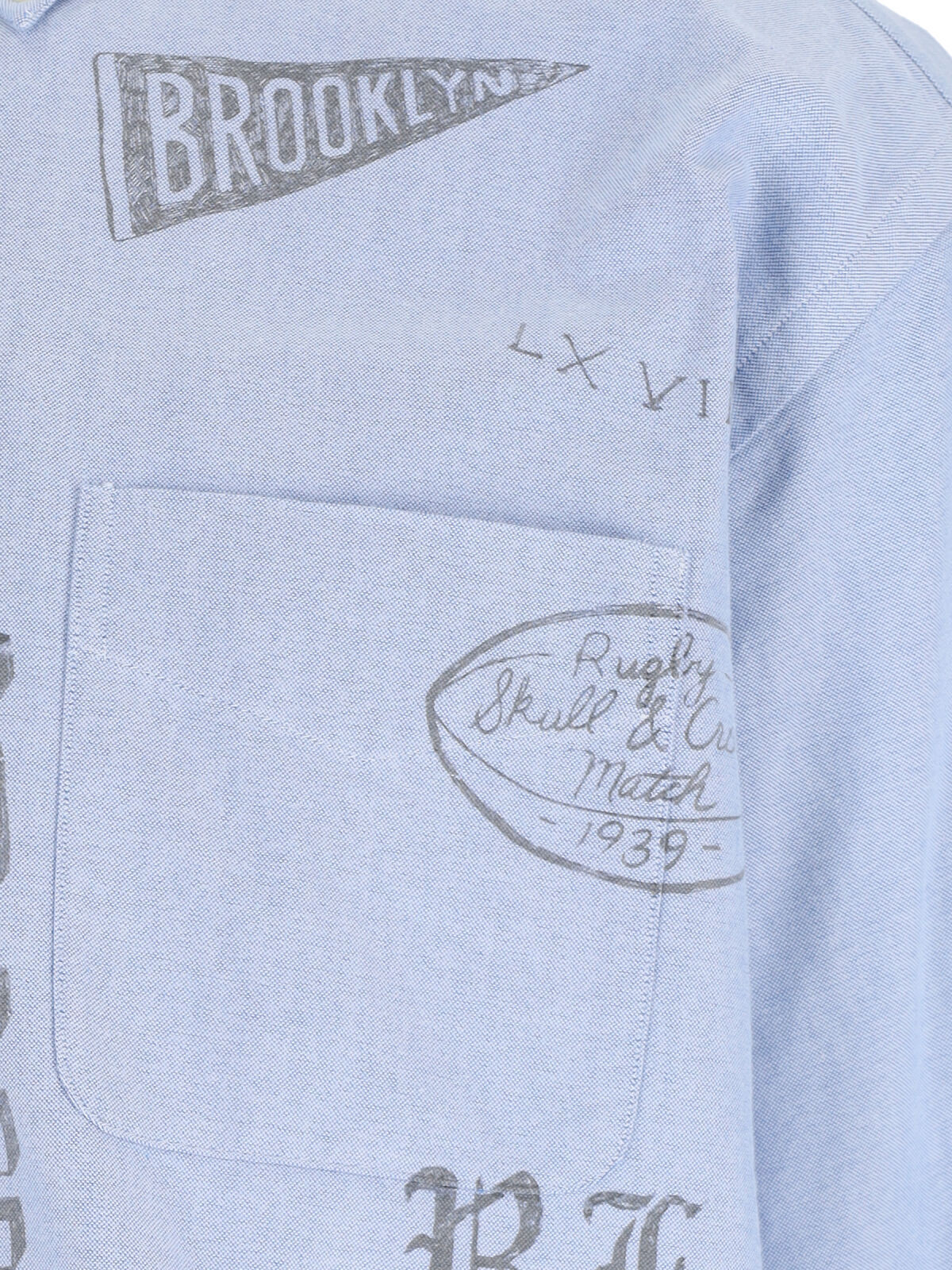Polo Ralph Lauren Casual Shirt With Graphic Print And Chest Pocket In Blue