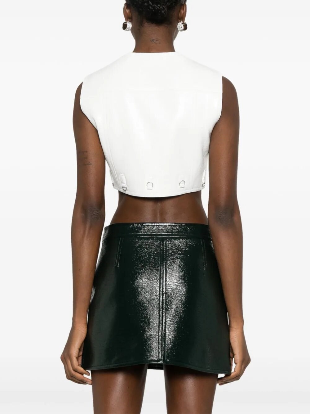 Courrèges Multiflex Cropped Denim Vest In White