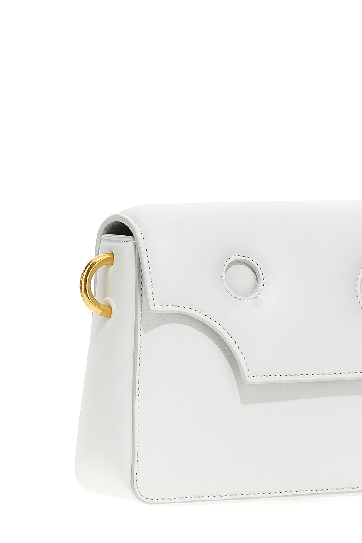 Off-white Burrow Leather Shoulder Bag In White