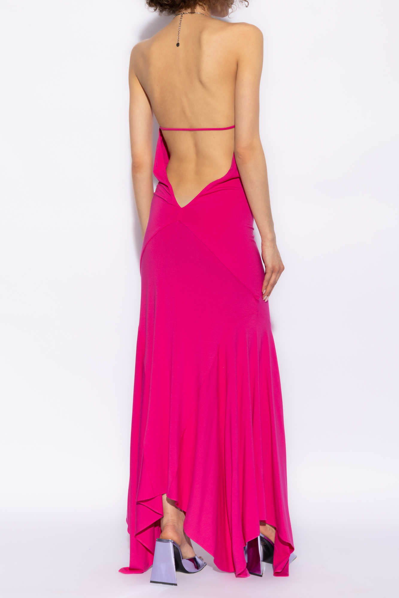 Attico Women's Long Jersey Dress In Pink