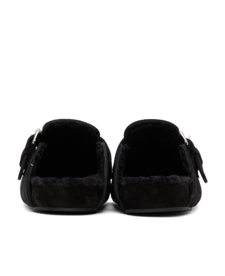 Isabel Marant Logo Wool Muller Shoes In Black