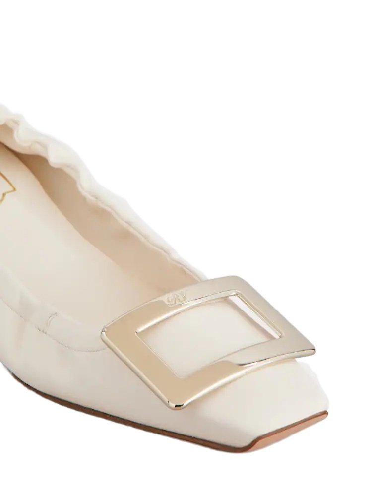 Roger Vivier Belle Vivier Ballet Flats In White