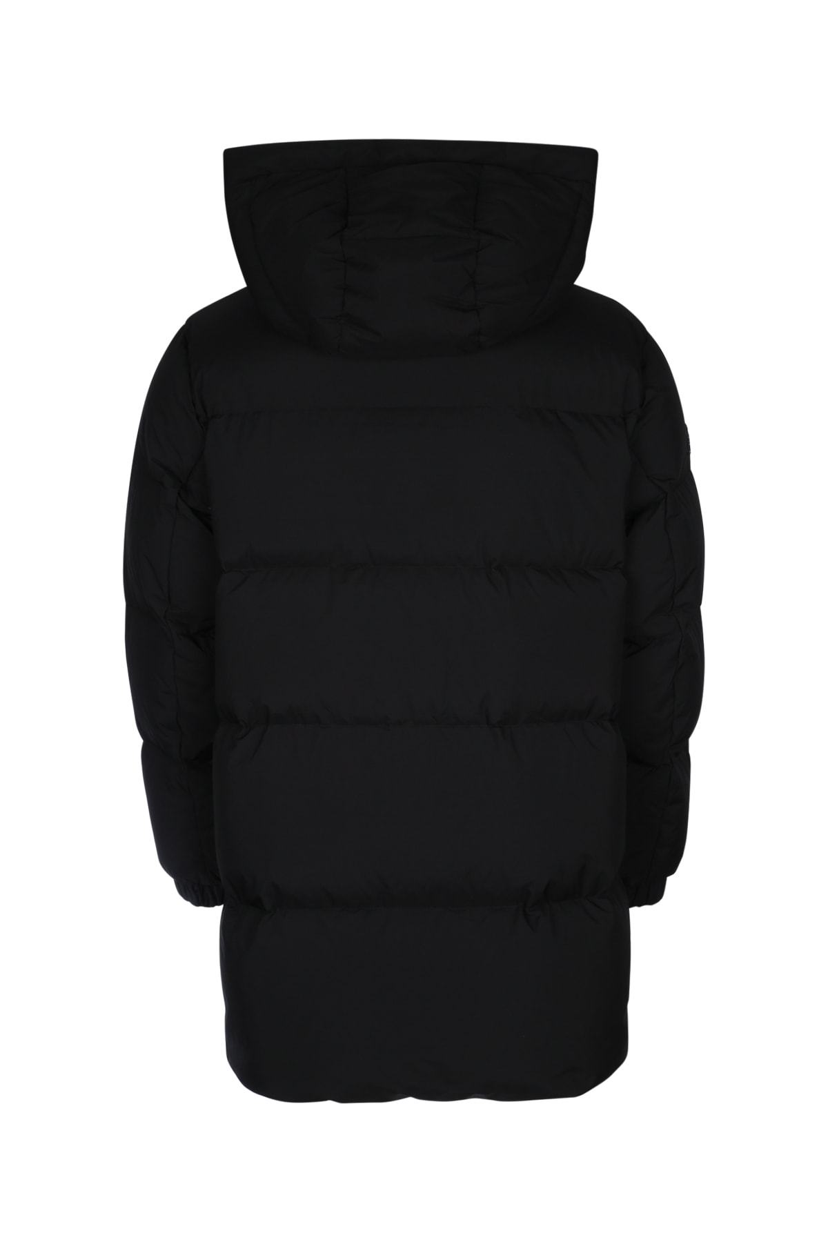 Duvetica Quilted Hooded Coat Front Pockets In Black