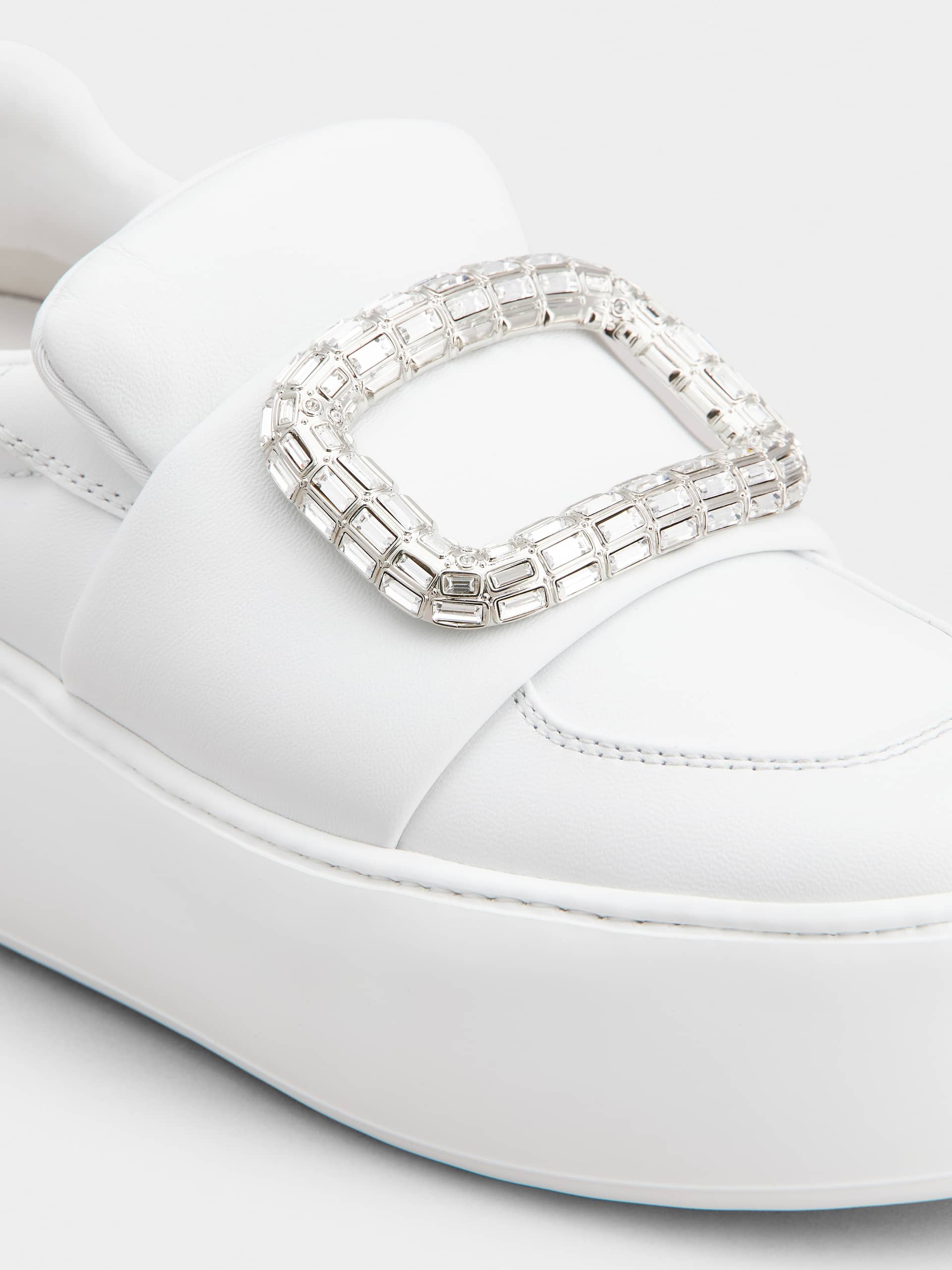Roger Vivier Viv' Up Sneakers In Leather In White