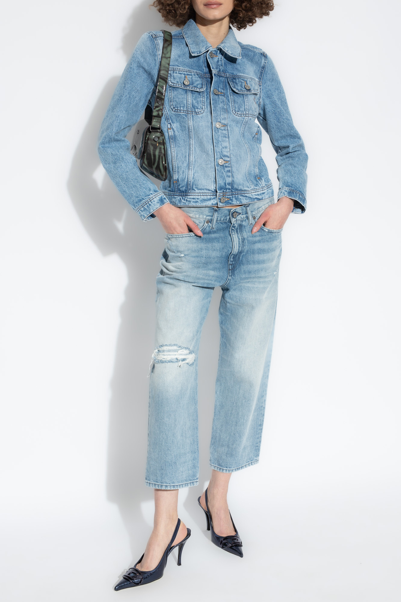 Diesel Trucker Jacket In Denim In Blue