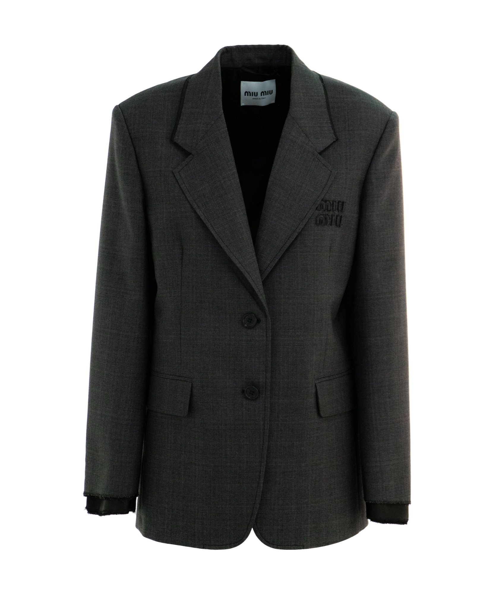 Miu Miu Long-sleeved Suit Coat In Black