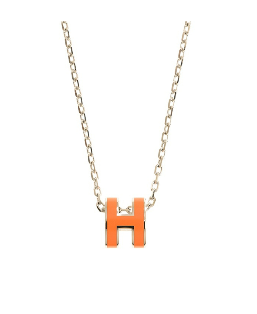 Pre-owned Hermes Logo Necklace In Yellow