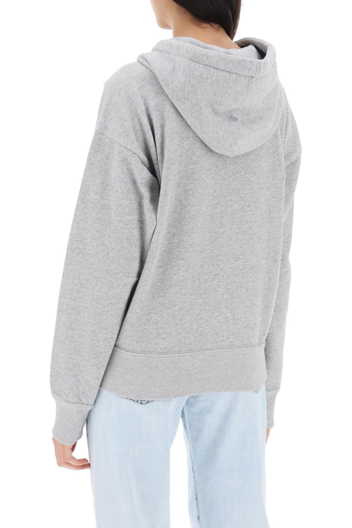 Isabel Marant Sylla Logo Embroidered Drawstring Hoodie In White