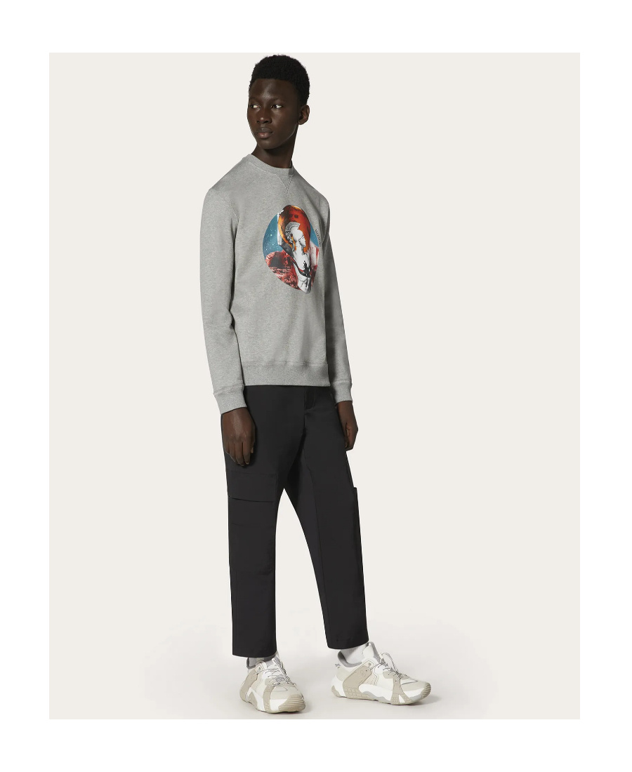 Valentino Printed Pattern Sweater In Gray