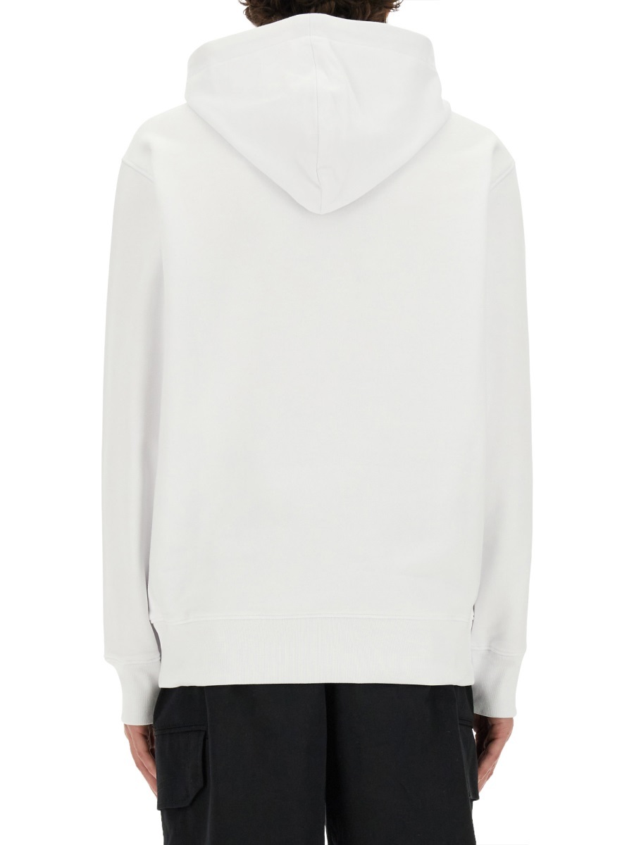 Moschino Hooded Long-sleeved Sweater In White