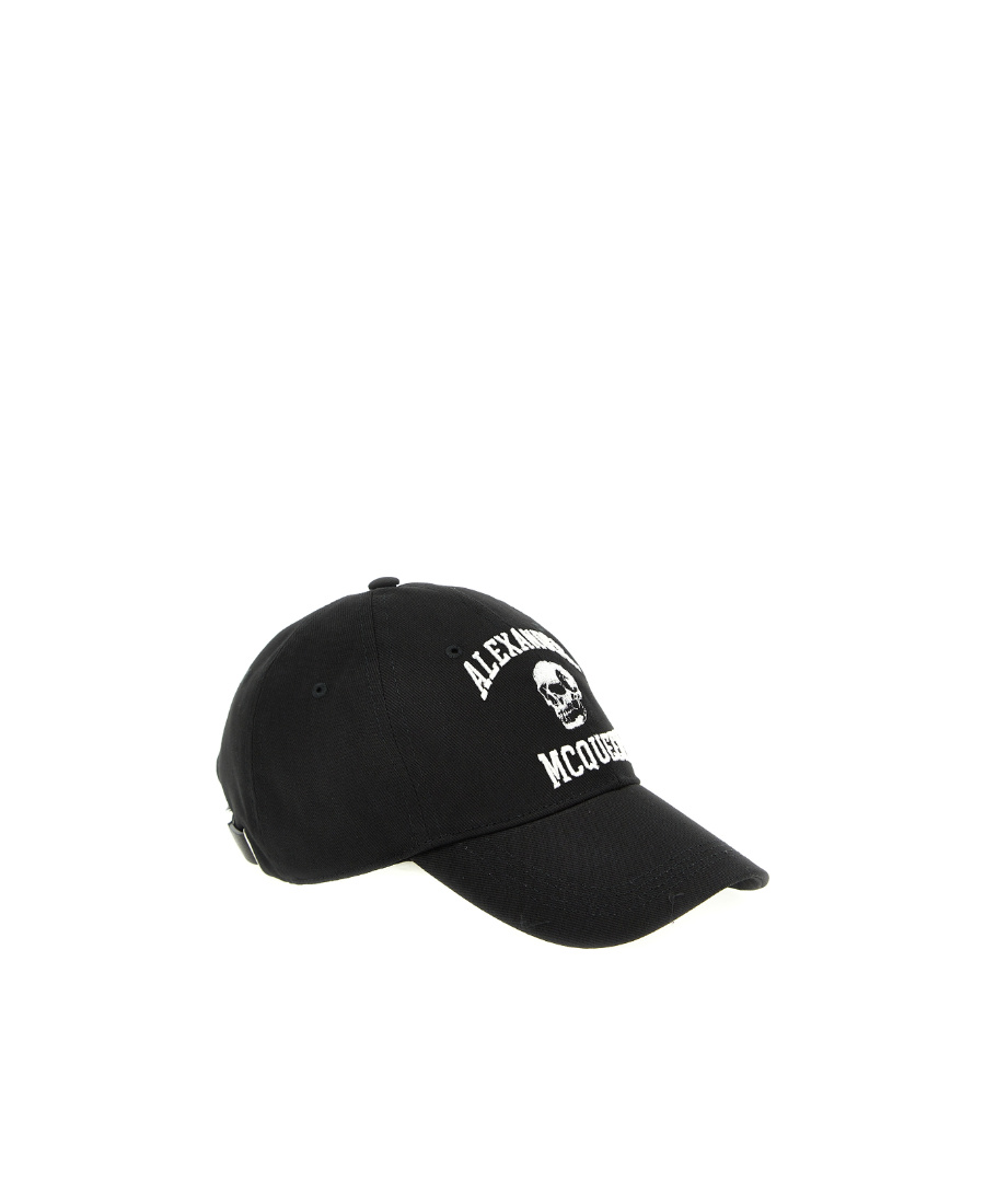 Alexander Mcqueen Embroidered Cotton-twill Baseball Cap In Black