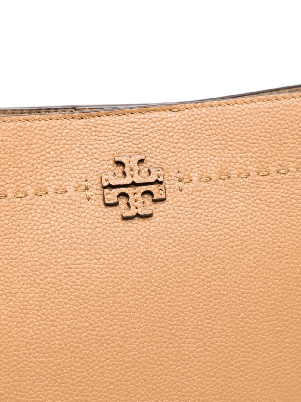 TORY BURCH LOGO-PLAQUE LEATHER BUCKET BAG