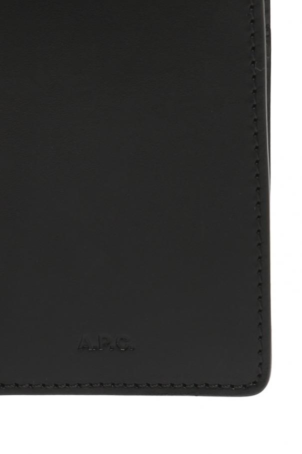 Apc Stefan Leather Cardholder In Black