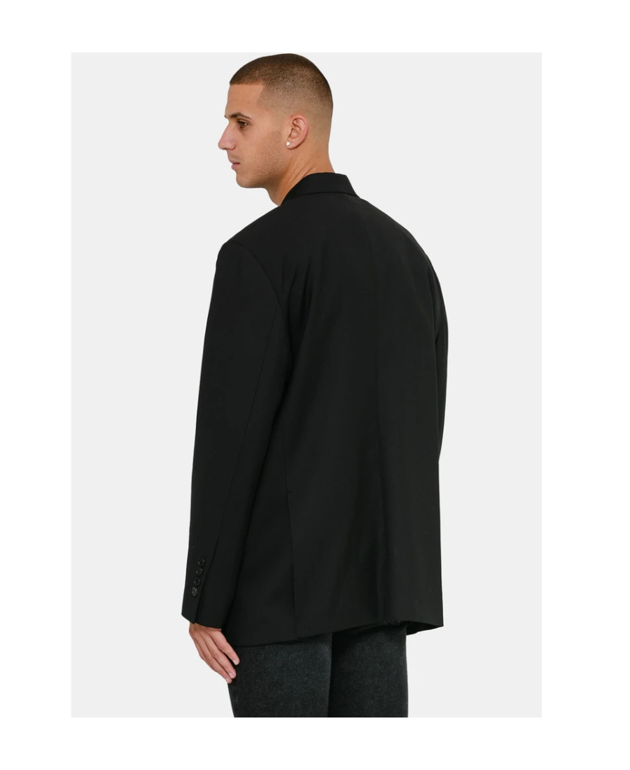 We11 Done Oversized Logo Blazer In Black
