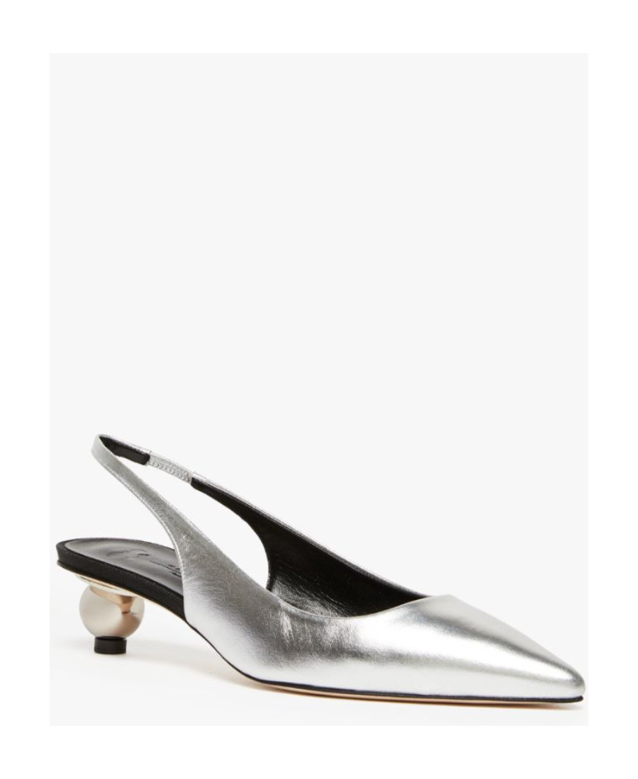 Weekend Max Mara Gallico Silver Slingback Pumps In White
