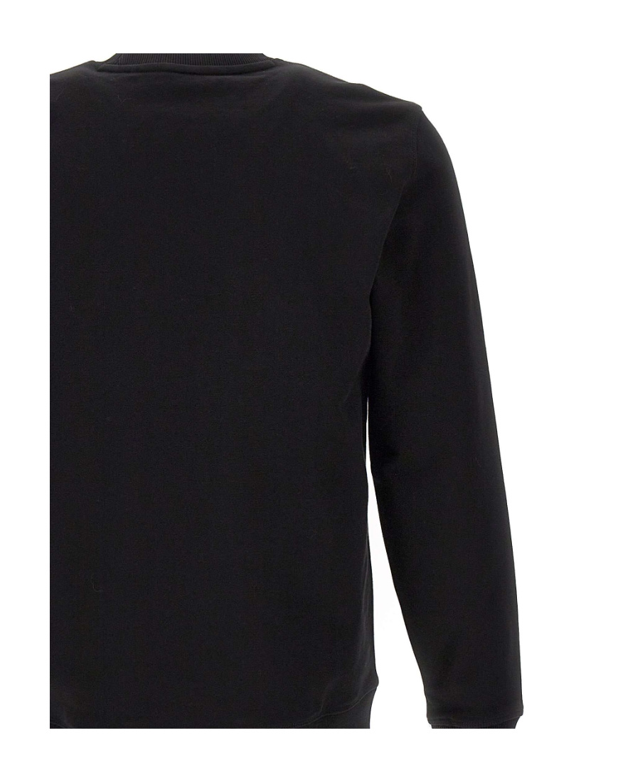 Hugo Boss Relaxed-fit Cotton-terry Sweatshirt With Rubber-print Logo In Black