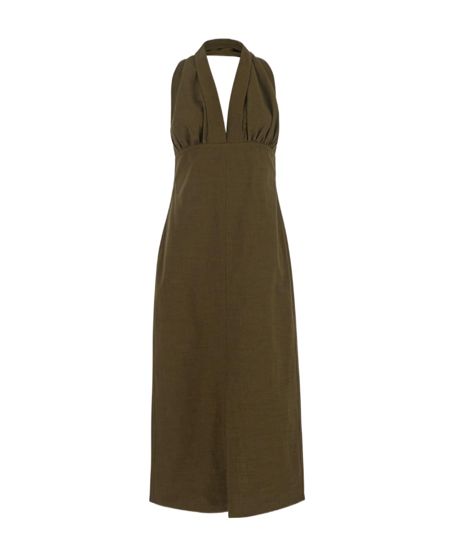 Shop Bottega Veneta Sleeveless Dress In Green