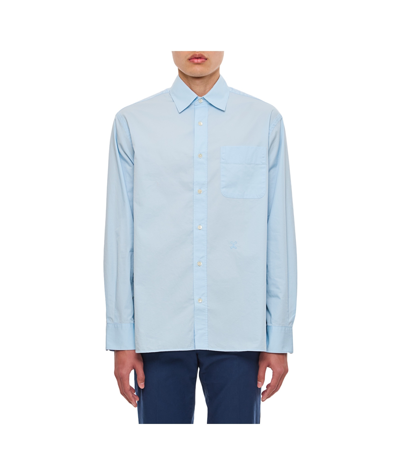 Closed Long-sleeved Shirt In Blue