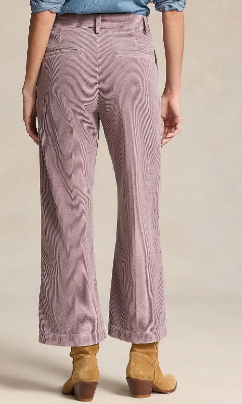 Polo Ralph Lauren Logo Corduroy Casual Pants In Nude