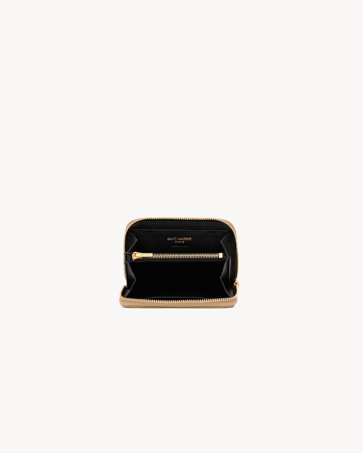 Saint Laurent Cassandre Change Purse In Lambskin In Brown