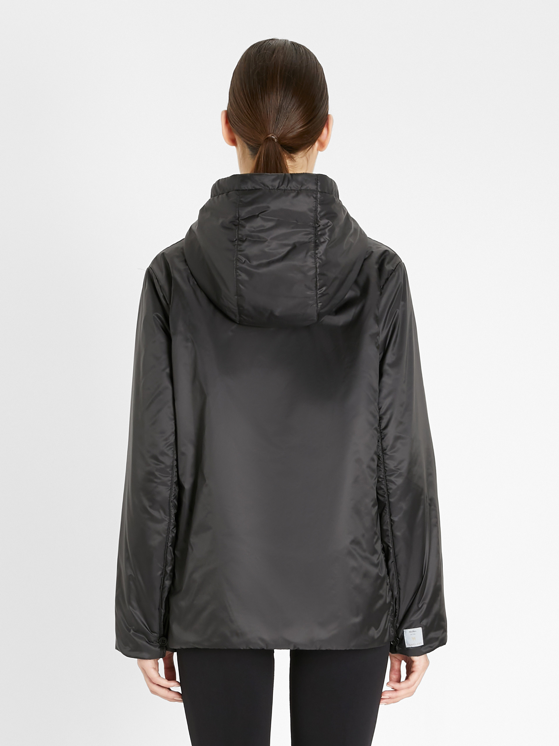 Shop Max Mara The Cube Drawstring Zip-up Jacket In Black