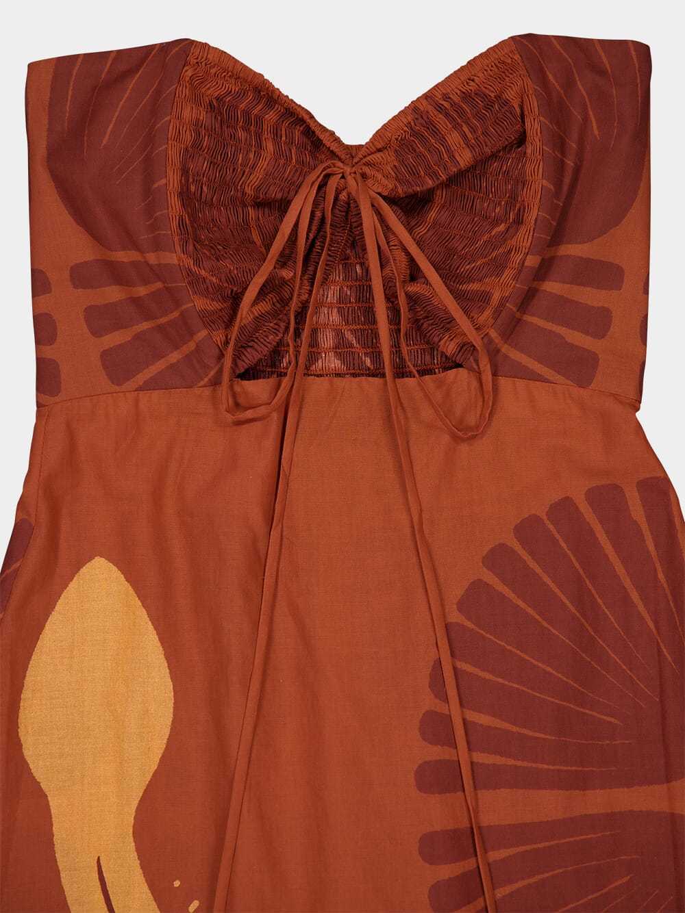 Johanna Ortiz Off-the-shoulder Dress In Brown
